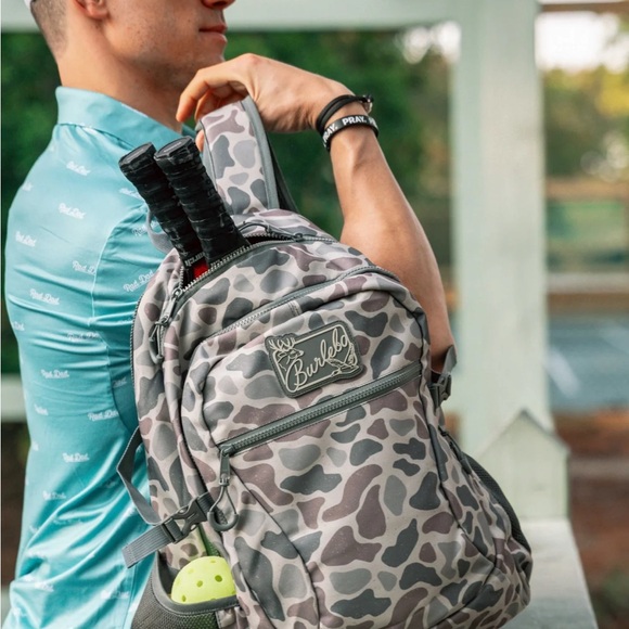 BURLEBO Grey Classic Camo Backpack for School or Travel - Picture 3 of 4